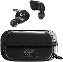 Klipsch T5 II True 无线运动耳机,黑色防尘/防水外壳和耳塞,*适合耳塞,耳翼,32 小时电池寿命和无线充电盒