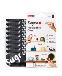 Sugru I000953 用于创意固定和制作的可塑多用途胶水，3.5g，黑色，8 件装