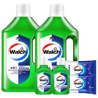 PLUS会员：Walch 威露士 多用途消毒液1L*2瓶+60ml*2瓶+洁肤湿巾10片*2袋