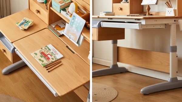 WEISHAYUANMU 维莎原木 儿童实木升降桌 0.8米书桌+c02082（0.78米上座）