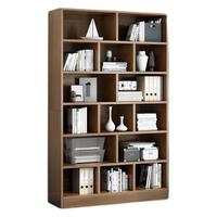 M.S.Feel 蔓斯菲尔 简约落地书架 北美杏胡桃色 加长十五格款