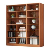 M.S.Feel 蔓斯菲尔 简约落地书架 古檀木色 组合十五格款