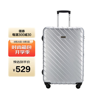 Diplomat 外交官 TC-17062 商务可登机万向轮 刹车轮拉杆箱 银色 20英寸