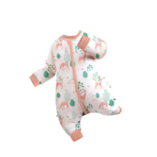 iBabycloud 爱贝宝 婴儿可拆长袖分腿式睡袋 舒适款 森林花鹿 130码