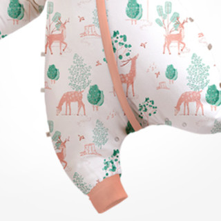 iBabycloud 爱贝宝 婴儿可拆长袖分腿式睡袋 舒适款 森林花鹿 130码