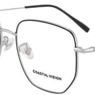 Coastal Vision 镜宴&essilor 依视路 CVO4010 钛金属眼镜框+钻晶X4系列 非球面镜片