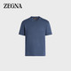 杰尼亚 Zegna） 男士蔚蓝色12milmil12 羊毛汗布T恤 U7302-12MIL-B06-52 L码