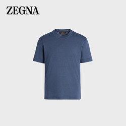 Ermenegildo Zegna 杰尼亚 Zegna） 男士蔚蓝色12milmil12 羊毛汗布T恤 U7302-12MIL-B06-52 L码