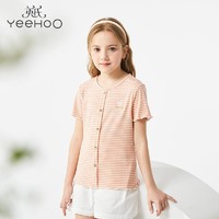 抖音超值购：YeeHoO 英氏 女童条纹短袖T恤X2061