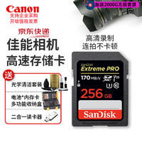 Canon 佳能 相机内存卡佳能单反储存卡R7 R6 R5C R10 6d2 rp 90d m6二代照相机sd卡大卡 256G 170M/s 相机SD卡