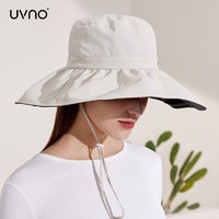 PLUS会员：uvno 花昀系列 女士黑胶大檐防晒帽 UV22010