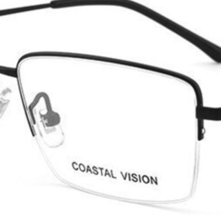 Coastal Vision 镜宴&essilor 依视路 CVF4017 黑色钛眼镜框+钻晶X4系列 1.67折射率 非球面镜片