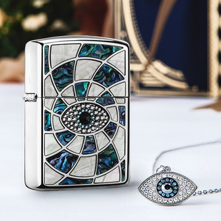 ZIPPO 之宝 SWAROVSKI 施华洛世奇 情侣火机礼盒套装 原装煤油防风眼中人打火机+项链套装 施华洛世奇“眼中人”礼盒