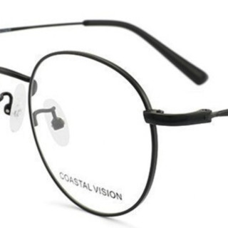 Coastal Vision 镜宴&essilor 依视路 CVO3216 黑色金属眼镜框+钻晶X4系列 1.67折射率 非球面镜片