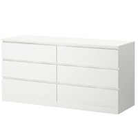 IKEA 宜家 马尔姆 6抽屉柜现代储物柜 160*78cm