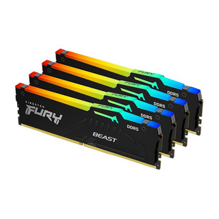 Kingston 金士顿 FURY Beast野兽系列 DDR5 6000MHz RGB 台式机内存 灯条 黑色 32GB 16GBx2 C40