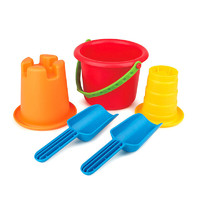 Hape 沙滩玩具套装1-3-6岁儿童礼物 沙模小桶5件套