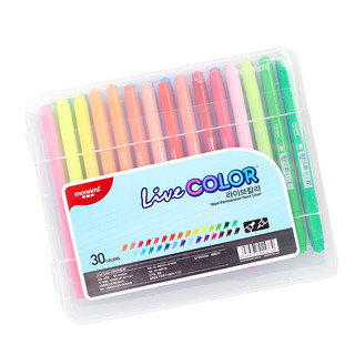 monami 慕那美 韩国慕那美（monami）双头彩色水性笔纤维笔勾线笔创意手账笔0.4/1.0mm 30色套装04035Z30
