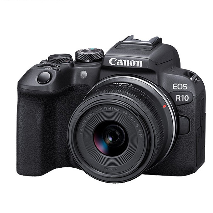 EOS R10 APS-C画幅 微单相机 黑色 RF-S 18-45mm F4.5 IS STM 变焦镜头 单头套装