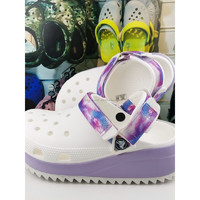 crocs 卡骆驰 防滑软底沙滩凉拖鞋 白色/淡紫色 M4-W6(36）