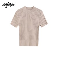 MJ STYLE MJstyle2021春夏新品时髦纯色显瘦修身短袖针织衫女-521190055