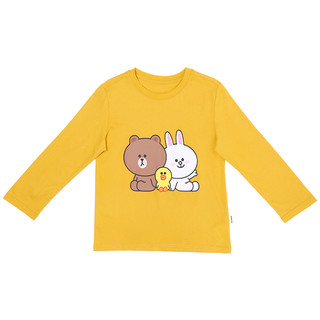 LINE FRIENDS NK04 儿童长袖T恤 黄色 120cm