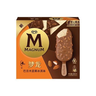 MAGNUM 梦龙 和路雪梦龙巴旦木坚果冰淇淋新品梦龙雪糕冰淇淋脆皮巧克力65g*4