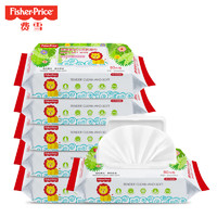 Fisher-Price 婴儿湿巾80片柔肤湿巾新生儿带盖包邮一次性护理湿纸巾