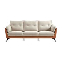 LINSY 林氏家居 S212-A 简约布艺沙发 四人位 甜玉米色+南瓜色