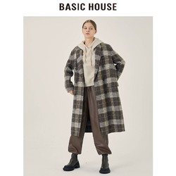 BASIC HOUSE 百家好 羊毛格纹大衣 HVCA720H