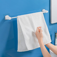 deHub 毛巾架免打孔卫生间浴室吸盘挂架浴巾架子抹布架单杆置物架毛巾杆