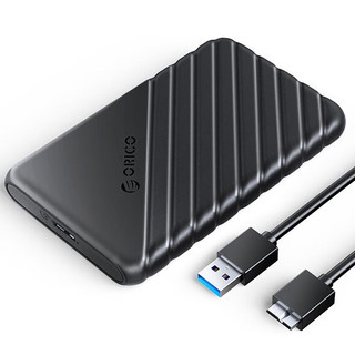 ORICO 奥睿科 2.5英寸 SATA移动硬盘盒 USB3.0 Micro-B 25PW1-U3 商务黑