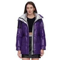BOSIDENG 波司登 PUFF泡芙系列 女士中长款羽绒服 B10143114 贵族紫 M