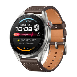 HUAWEI 华为 WATCH 3 Pro New 时尚款 eSIM智能手表 1.43英寸  棕色真皮表带（GPS、血氧、ECG）