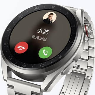 HUAWEI 华为 WATCH 3 Pro New 时尚款 eSIM智能手表 1.43英寸 银色钛金属表壳 棕色真皮表带（GPS、血氧、ECG）