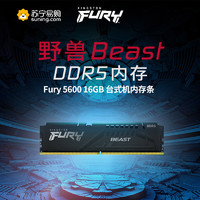 Kingston 金士顿 FURY台式机内存条 Beast野兽系列 DDR5 5600 16G骇客神条