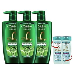 L'OREAL PARIS 巴黎欧莱雅 茶树植萃洗发露 500ml*3（赠透明质酸洗护100ml*2）