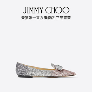 JIMMY CHOO/GALA FLAT渐变闪粉蝴蝶结平底单鞋女秋 37.5 芭蕾粉色