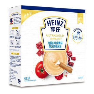 Heinz 亨氏 超金健儿优系列 高蛋白牛肉番茄米粉 250g