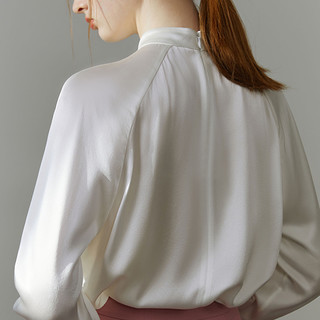 FANSILANEN 范思蓝恩 黑标系列 女士长袖衬衫 22FS3295 珍珠白 M