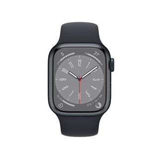 Apple 苹果 Watch Series 8 GPS款 智能手表 41mm 午夜色铝金属表壳 午夜色硅胶表带（GPS、血氧、ECG）