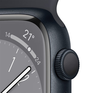 Apple 苹果 Watch Series 8 GPS款 智能手表 41mm 午夜色铝金属表壳 午夜色硅胶表带（GPS、血氧、ECG）