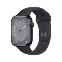 Apple 苹果 Watch Series 8 智能手表 45mm GPS+蜂窝网络款 午夜色铝金属表壳 午夜色运动型表带（GPS、血氧、ECG）