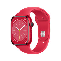 Apple 苹果 Watch Series 8 GPS款 智能手表 45mm 红色铝金属表壳 红色运动型表带（GPS、血氧、ECG）