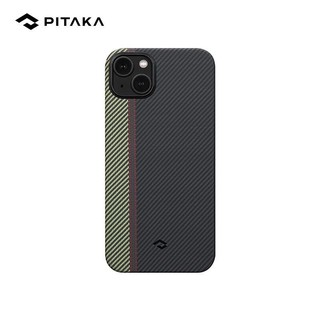 PITAKA 苹果iPhone14手机壳凯夫拉magsafe磁吸保护套芳纶半包亲肤简约超薄碳纤维硬壳 浮织序曲丨600D丨磁吸