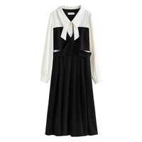 DUSHU 独束 女士A字连衣裙 22DS4357 静谧黑 XL