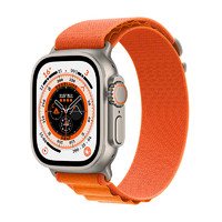 Apple 苹果 Watch Ultra 智能手表 49mm GPS+蜂窝网络款 钛金属原色表壳 橙色高山回环式表带 小号（GPS、血氧、ECG）