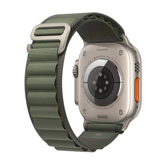 Apple 苹果 Watch Ultra 智能手表 49mm GPS+蜂窝网络款 钛金属原色表壳 绿色高山回环式表带 小号（GPS、血氧、ECG）