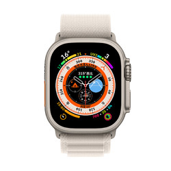 Apple 苹果 Watch Ultra 智能手表 49mm GPS+蜂窝网络款 钛金属原色表壳 大号（GPS、血氧、ECG）