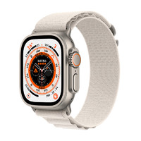 Apple 苹果 Watch Ultra 智能手表 49mm GPS+蜂窝网络款 钛金属原色表壳 星光色高山回环式表带 大号（GPS、血氧、ECG）